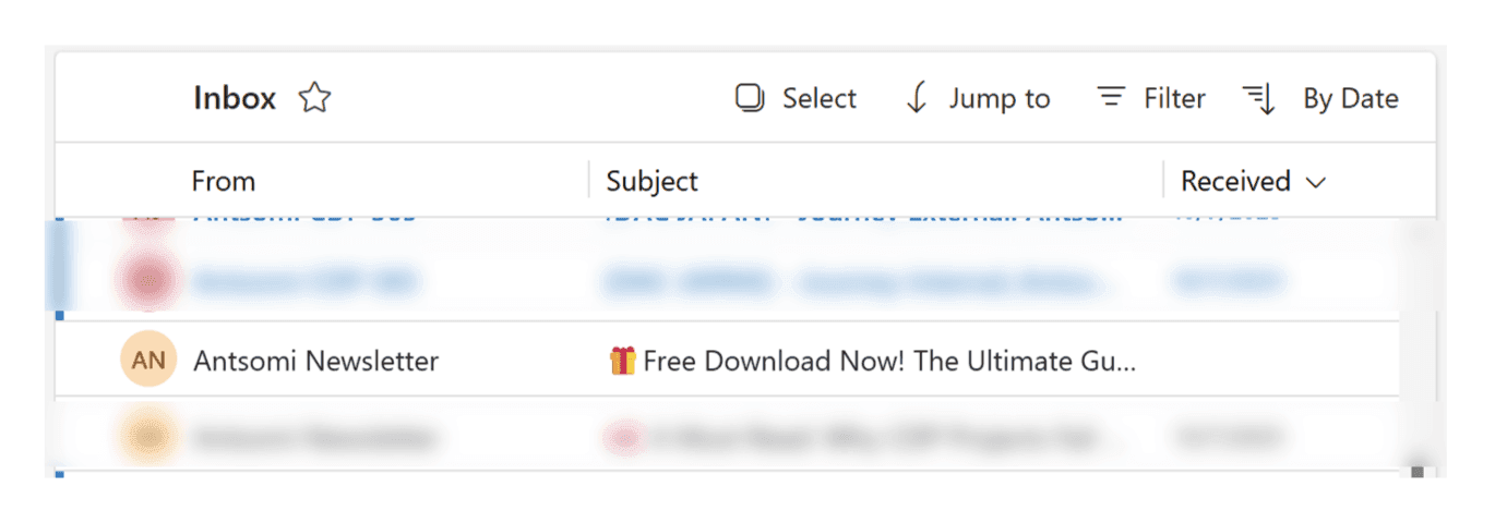 Test 1 Pattern A standard subject line performance UI